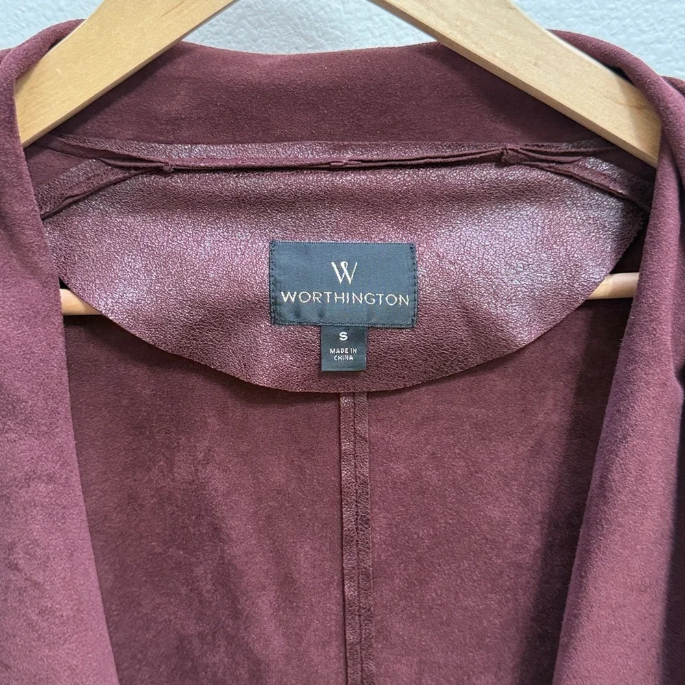 Women’s Worthington Deep Burgundy Open Drape Blazer. Size S - Picture 7 of 10